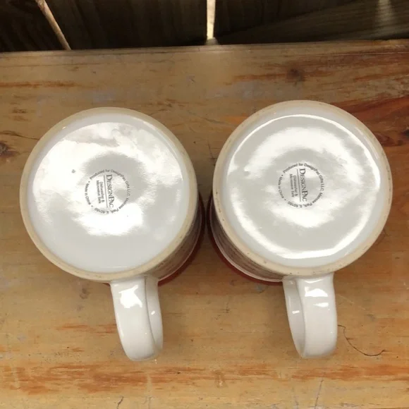 Pair of Large 20oz DesignPac Holiday Sweet Shoppe Peppermint Candy Coffee Mugs